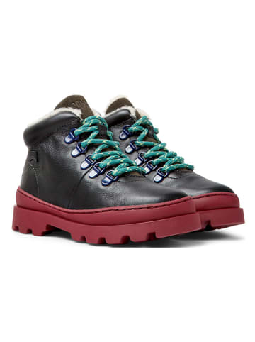 Camper Leren boots zwart/bordeaux