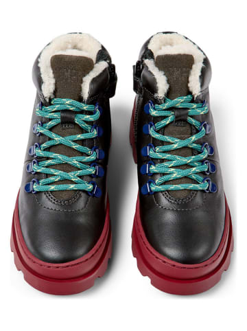 Camper Leren boots zwart/bordeaux