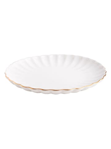 Homla Ontbijtbord ''Melida'' wit/goudkleurig - Ø 20 cm