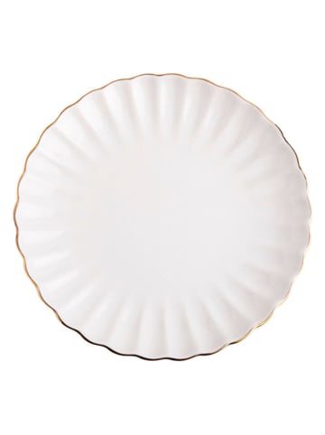 Homla Frühstücksteller ''Melida'' in Weiß/ Gold - Ø 20 cm