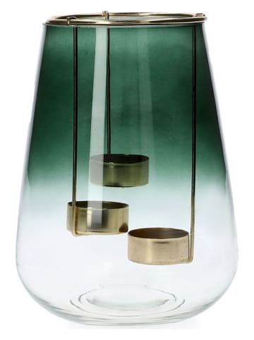 Homla Świecznik "Galia" w kolorze zielonym - wys. 20 x Ø 15 cm