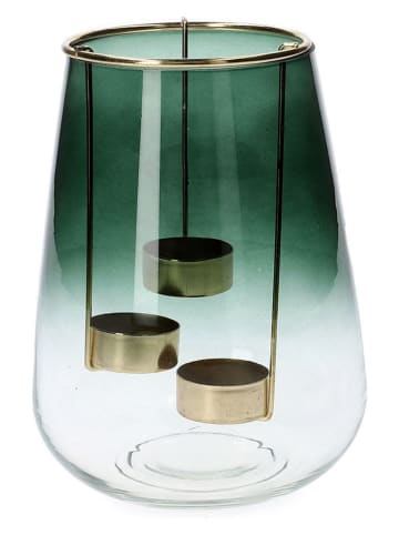 Homla Windlicht ''Galia'' groen - (H)20 x Ø 15 cm