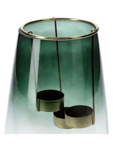 Homla Windlicht ''Galia'' in Grün - (H)20 x Ø 15 cm