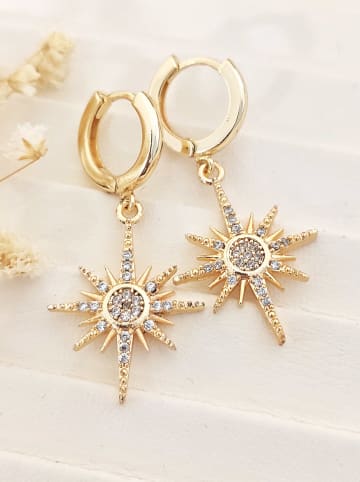 Nakkash Pozłacane kolczyki-kreole z cyrkoniami