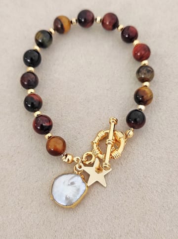 Luja Bijoux Vergold. Armband mit Edelsteinen und Perle