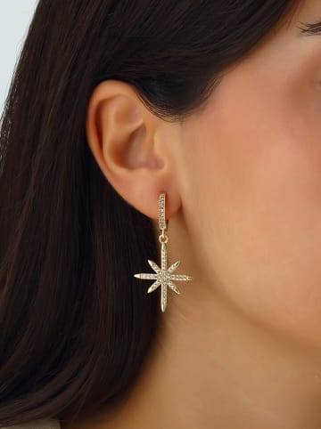 Luja Bijoux Pozłacane kolczyki-kreole z cyrkoniami