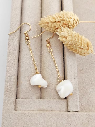 Luja Bijoux Pozłacane kolczyki z masą perłową