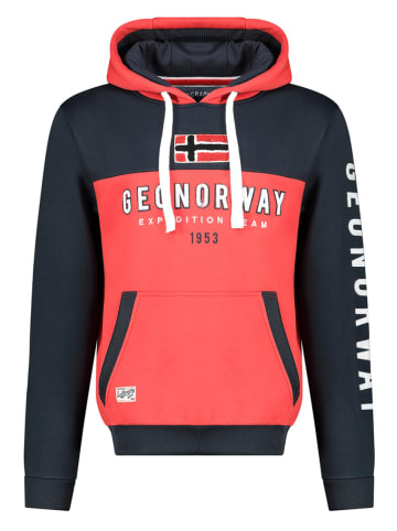 Geographical Norway Hoodie rood/donkerblauw