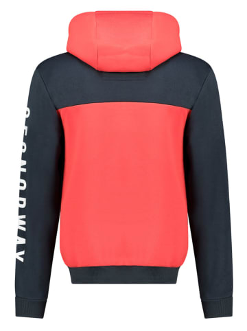 Geographical Norway Hoodie in Rot/ Dunkelblau