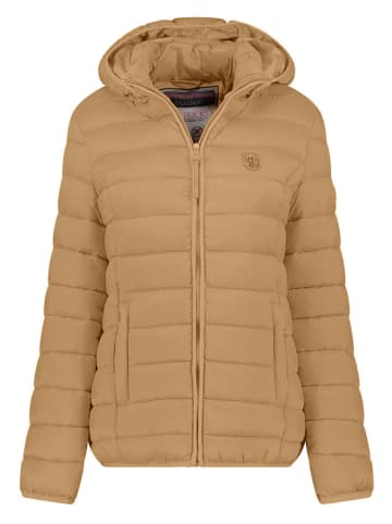 Geographical Norway Doorgestikte jas lichtbruin