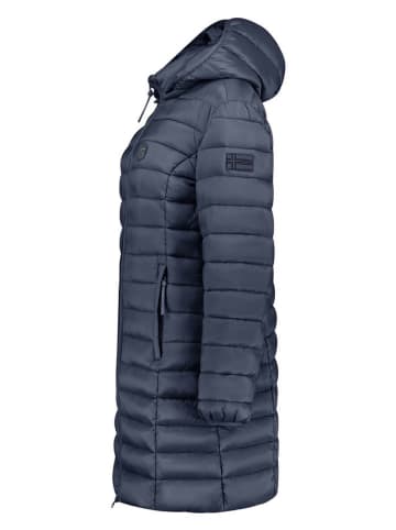 Geographical Norway Doorgestikte mantel donkerblauw