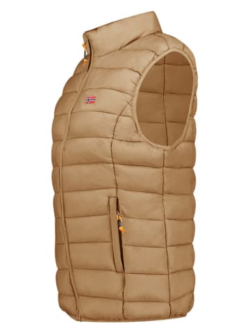 Geographical Norway Doorgestikte bodywarmer "Vatikolor" lichtbruin