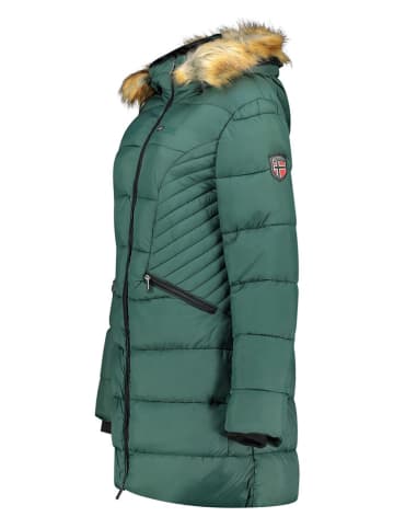Geographical Norway Płaszcz pikowany w kolorze zielonym