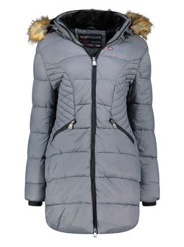 Geographical Norway Doorgestikte mantel grijs