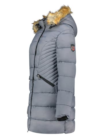 Geographical Norway Doorgestikte mantel grijs