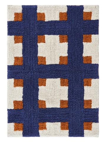 Jotex Badematte ''Bymarken'' in Blau/ Creme/ Hellbraun