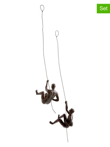 Jotex Dekoracje ścienne (2 szt.) "Human Climbers" w kolorze brązowym