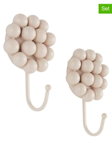 Jotex 2er-Set: Wandhaken ''Benevento'' in Beige - (B)10,5 x (H)15,8 x (T)5,5 cm