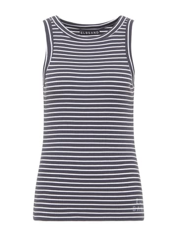 ELBSAND Top "Isa" antraciet/wit