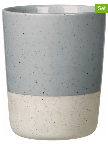 Blomus 2er-Set: Thermobecher "Sablo" in Hellgrau/ Creme - 260 ml