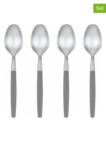 Blomus 4er-Set: Espressolöffel "Maxime" in Silber/ Grau - (H)11 cm