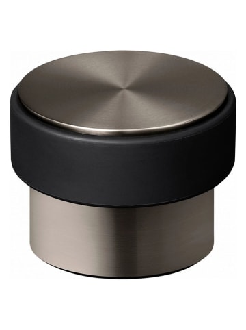 Blomus Türstopper "Stop" in Silber/ Schwarz  - (H)7 x Ø 9 cm