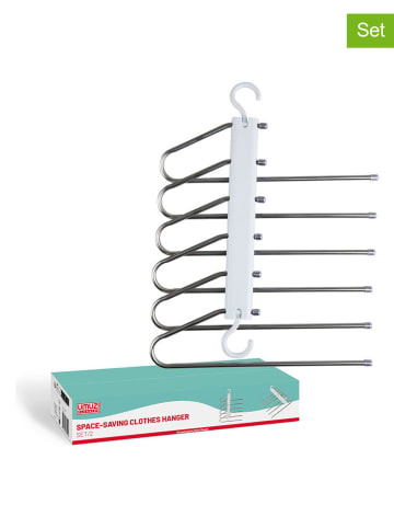 Lifa Living 2er-Set: Kleiderbügel in Weiß/ Silber- (B)34 x (H)26 x (T)3 cm