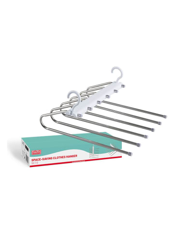 Lifa Living 2er-Set: Kleiderbügel in Weiß/ Silber- (B)34 x (H)26 x (T)3 cm