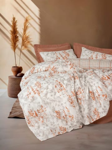 Colourful Cotton Komplet pościeli renforcé "Lamina" w kolorze biało-jasnobrązowym