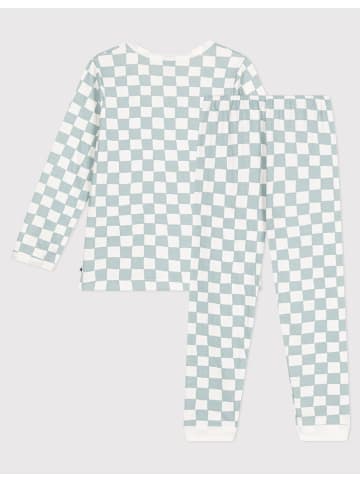 PETIT BATEAU Pyjama in Hellblau/ Weiß