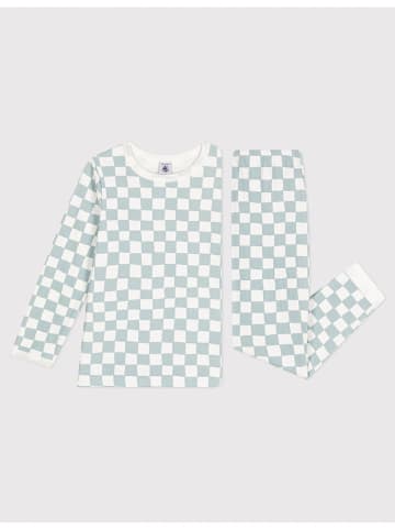 PETIT BATEAU Pyjama in Hellblau/ Weiß