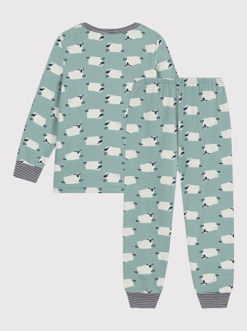 PETIT BATEAU Pyjama lichtblauw/wit