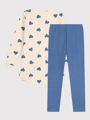 PETIT BATEAU Pyjama crème/blauw