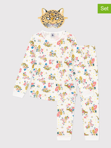 PETIT BATEAU 2-delige set: pyjama en oogmasker wit