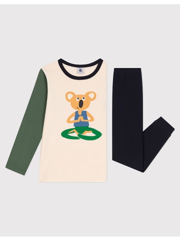 PETIT BATEAU Pyjama beige/groen/donkerblauw