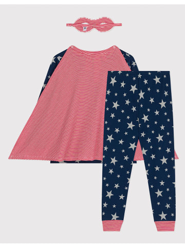 PETIT BATEAU 2-delige set: pyjama en oogmasker donkerblauw/rood