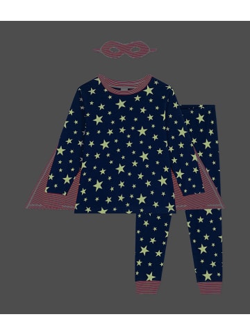 PETIT BATEAU 2-delige set: pyjama en oogmasker donkerblauw/rood
