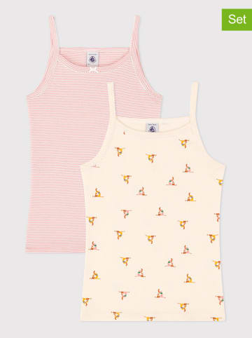 PETIT BATEAU 2er-Set: Unterhemden in Beige/ Rosa