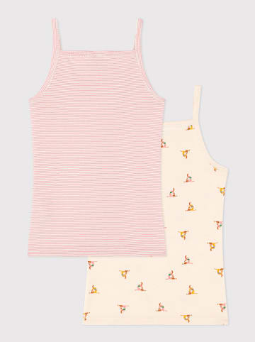 PETIT BATEAU 2er-Set: Unterhemden in Beige/ Rosa
