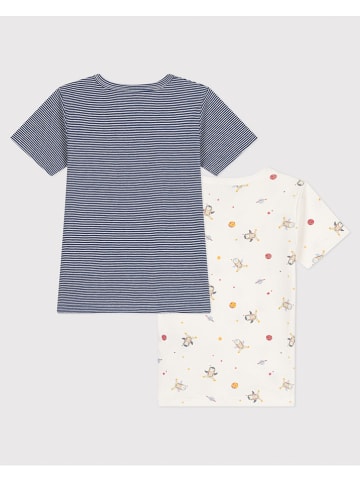 PETIT BATEAU 2-delige set: shirts wit/donkerblauw