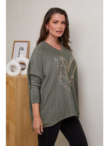 Curvy Lady Sweter w kolorze zielonym