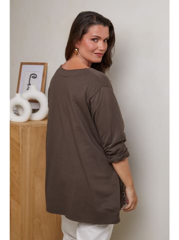 Curvy Lady Tunika w kolorze brązowym