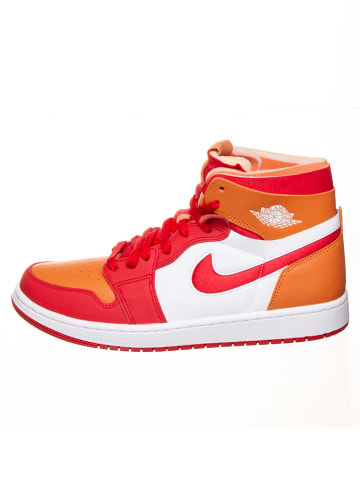 Air Jordan Leder-Sneaker ''1 Zoom'' in Weiß/ Orange/ Rot