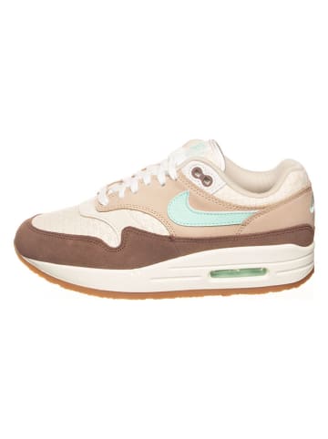 Nike Leder-Sneakers "Air Max 1" in Braun/ Beige/ Creme