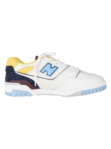 New Balance Leder-Sneakers "BB550NCF" in Weiß/ Blau/ Gelb