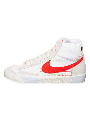 Nike Leder-Sneakers "Blazer Mid '77 Pro Club" in Weiß/ Rot
