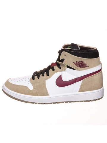 Air Jordan Skórzane sneakersy "1 Zoom" w kolorze biało-beżowo-czerwonym