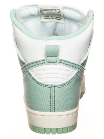 Nike Leder-Sneakers "Dunk Hi 1985" in Grün/ Weiß