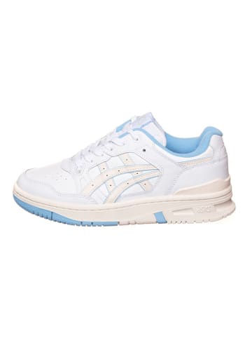 asics Leder-Sneakers in Weiß/ Hellblau/ Creme