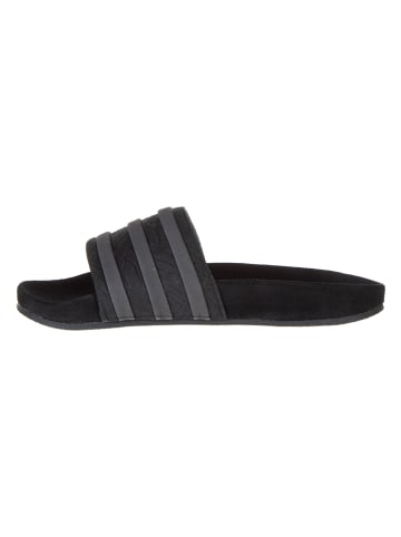 adidas Leder-Pantoletten "Adilette" in Schwarz